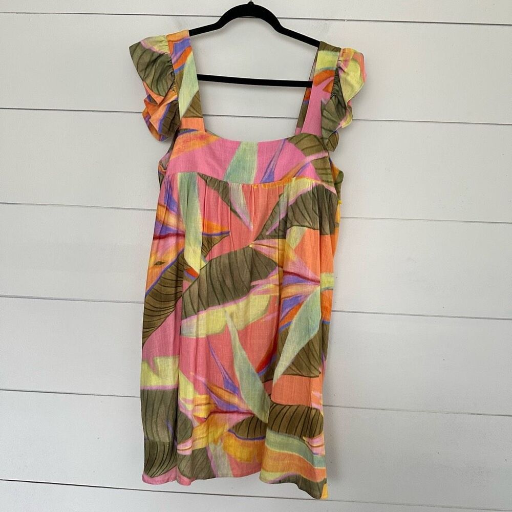 Kourt Women’s Large Tropical Boho Mini Dress New